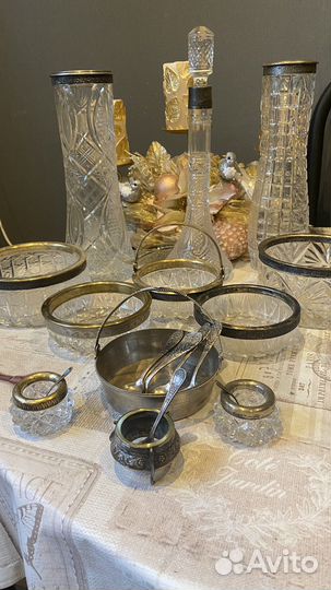 Хрусталь в серебре, мельхиоре СССР