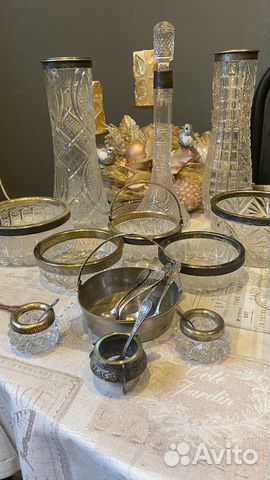 Хрусталь в серебре, мельхиоре СССР