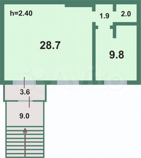Свободного назначения, 42.4 м²