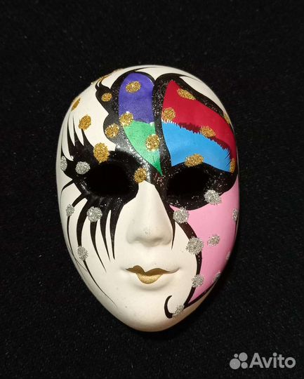 Венецианская маска сувенирная (гипс, 8*6 см, Итали