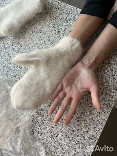 Варежки пуховые женские