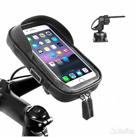 Держатель телефона с влагостойким чехлом на мото