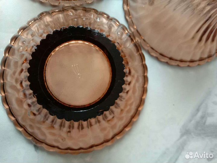 Цветные вазочки винтаж СССР стекло