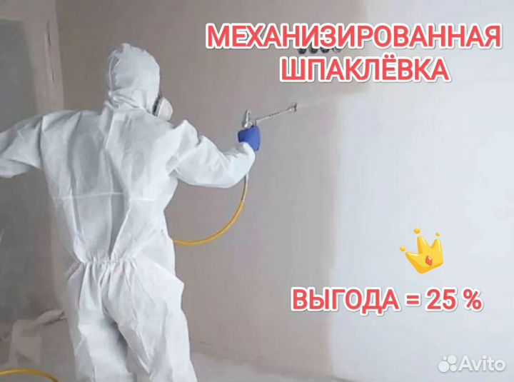 Механизированная шпаклёвка стен и потолков