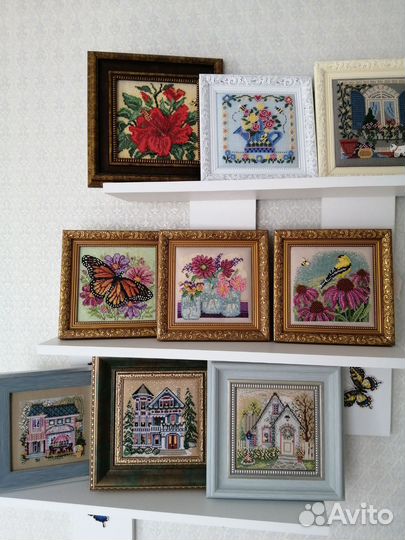Готовая вышивка крестом и бисером
