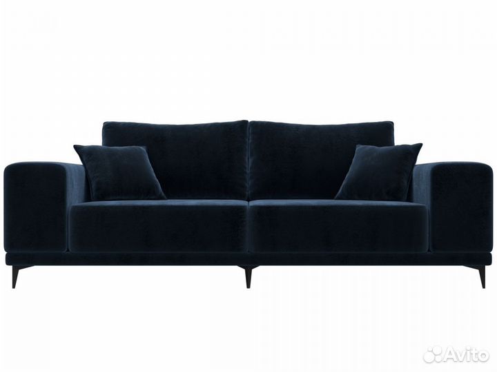 Диван прямой Льюес, велюр, tower 13 синий. Москва