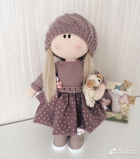Интерьерная Вязаная кукла ручной работы