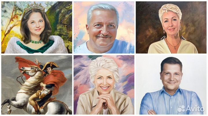 Портрет по фото на холсте. Изготовление 1-4 дня