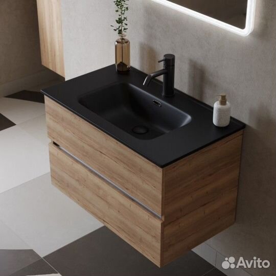 Мебель для ванной Sancos Urban 80 дуб галифакс натуральный Black