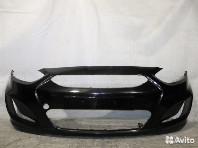 Бампер крашенный в цвет Хендай Солярис Черный