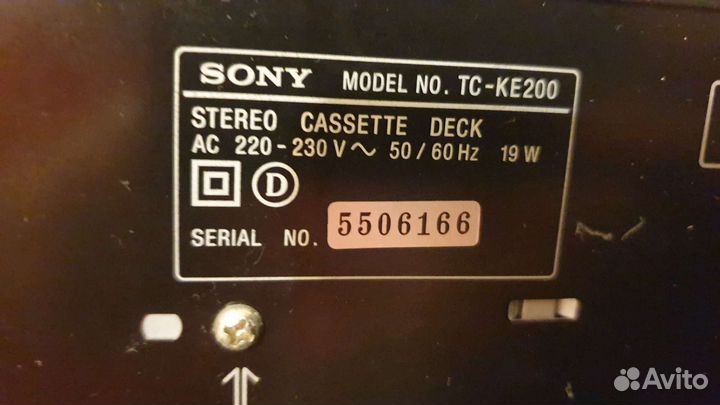 Кассетная дека sony tc