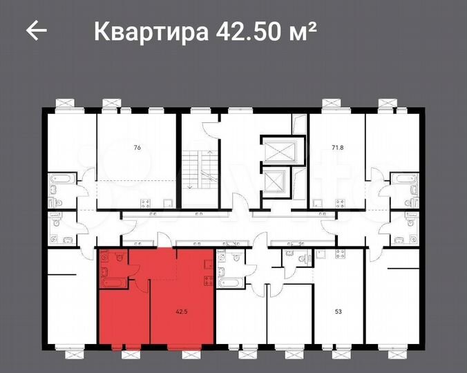 1-к. квартира, 42,5 м², 14/15 эт.