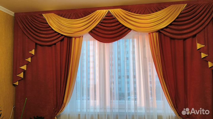 Шторы с ламбрекеном бу