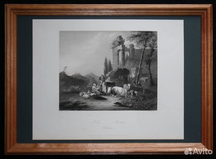 Антикварная немецкая гравюра