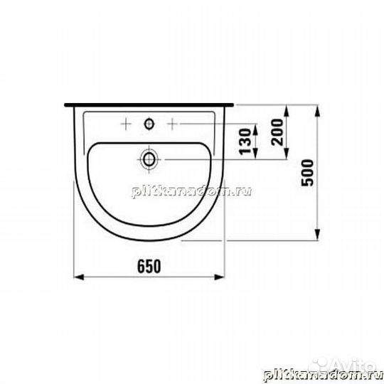 Laufen Pro B 8.1095.3.000.104.1 раковина 65х50