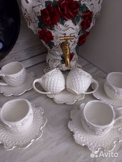 Чайный сервиз самовар электрический фарфоровый