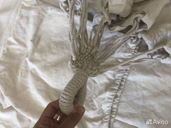 Новый гамак 150х200 бежевый с бахромой