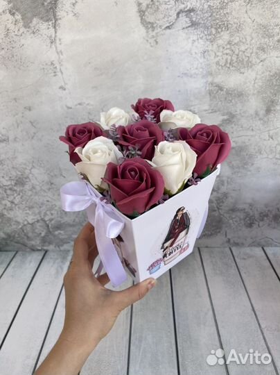 Букет из мыльных роз на 1 сентября