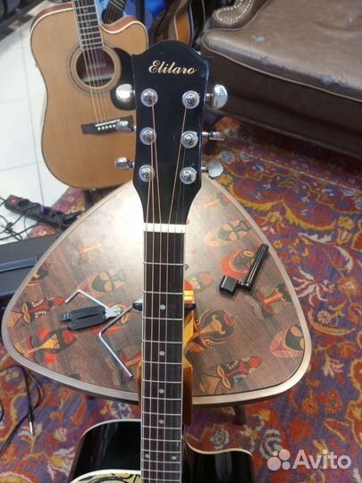 Акустическая гитара с рисунком новая