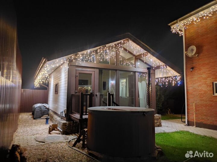 Контурная подсветка домов и сооружений