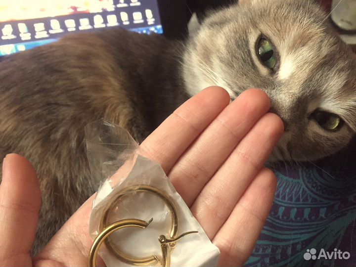 Серьги золотые кольца большие