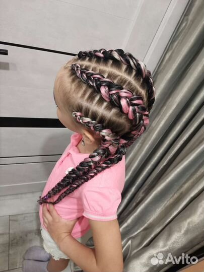 Афрокосы зизи, брейды, хвост с канекалоном