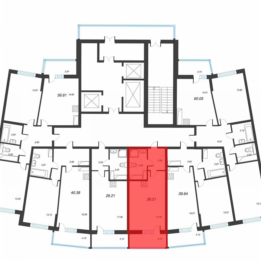 Квартира-студия, 29,1 м², 15/22 эт.