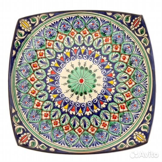 Ляган квадратный 32 см синий Мехроб