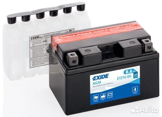 Аккумулятор Exide 8.6Ач прям. поляр. ETZ10-BS
