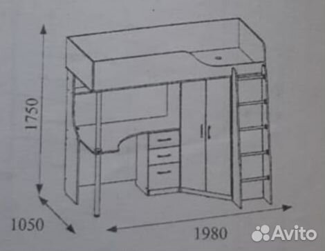 Детский уголок с кроватью и столом и шкафом