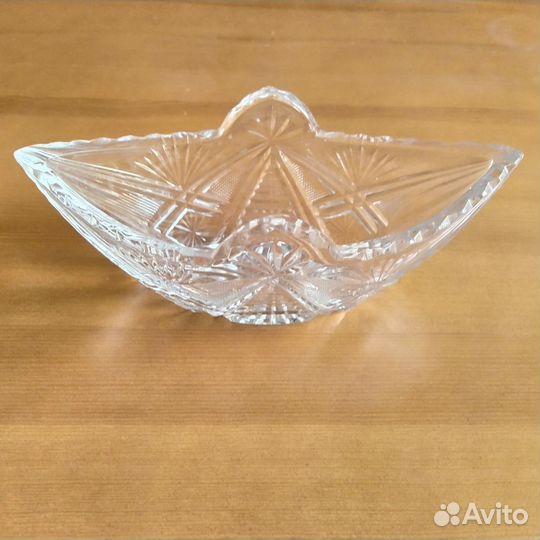 Ваза ладья салатник хрусталь СССР
