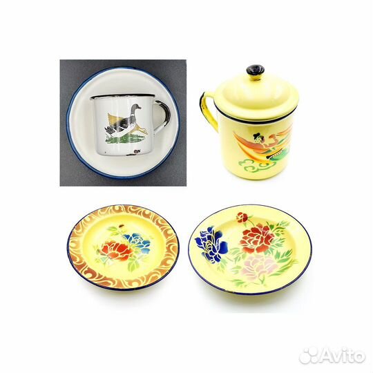 Эмалированная металлическая посуда СССР Китай