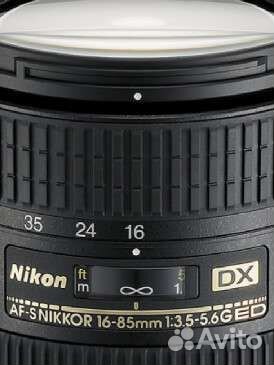 Объектив nikon af-s nikkor 16-85mm 1:3.5-5.6 G eb