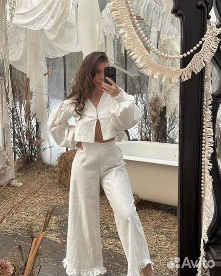 Костюм двойка женский лен