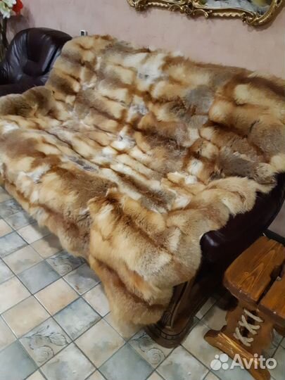 Меховой плед из лисы