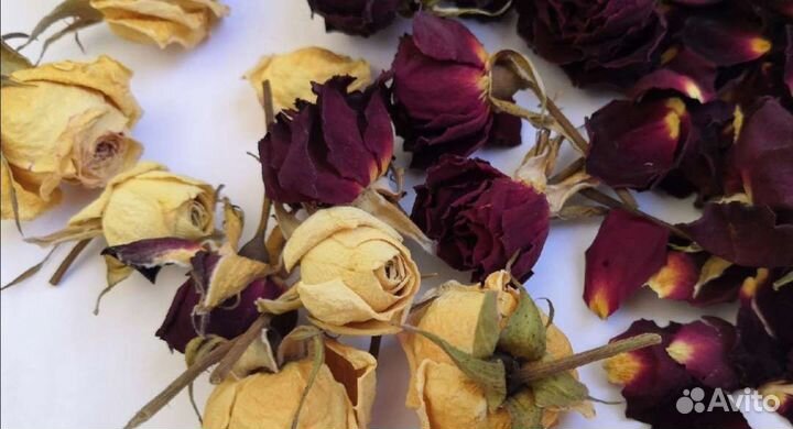 Сухоцветы, розы, лепестки для творчества 25 гр