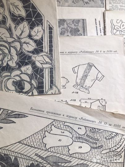 Трафарет вышивки, вязание, выкройки