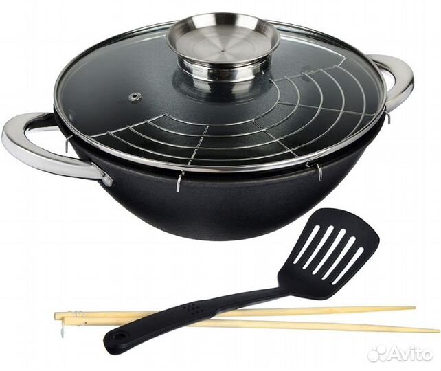 Казан чугунный 4, 4 л, антипригарное покрытие