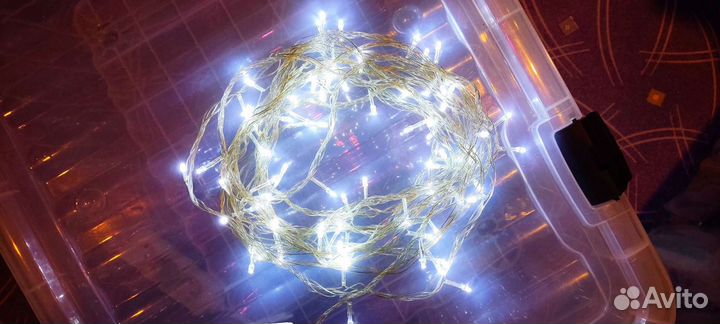 Гирлянда светодиодная холодный белый 8м