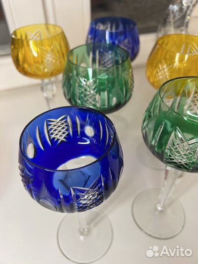 Бокалы из цветного хрусталя гдр