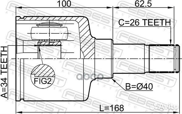 Шрус внутренний 34x40x26 2111-ge30mtlh Febest