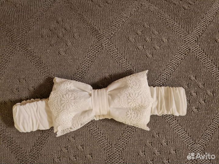 Бант на выписку на резинке