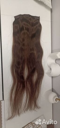 Волосы на заколках натуральные русые