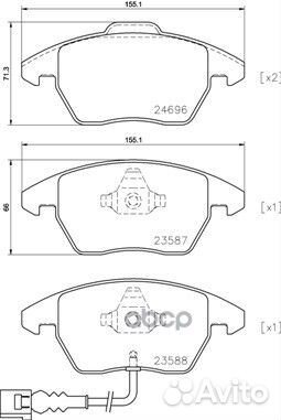 Колодки тормозные audi A3 1.2-1.8/TT 1.8-3.2 08