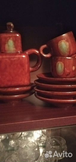 Кофейный сервиз глиняный, времён СССР