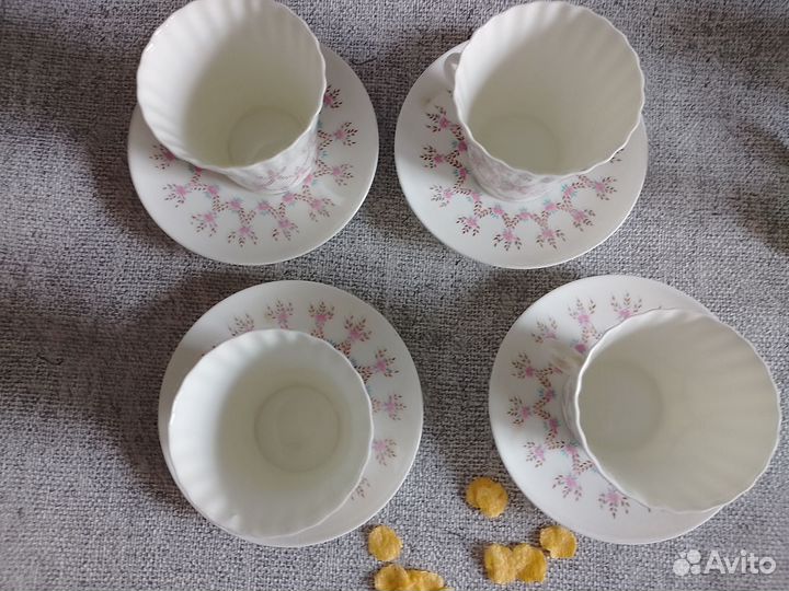 Чашка с блюдцем костяной фарфор