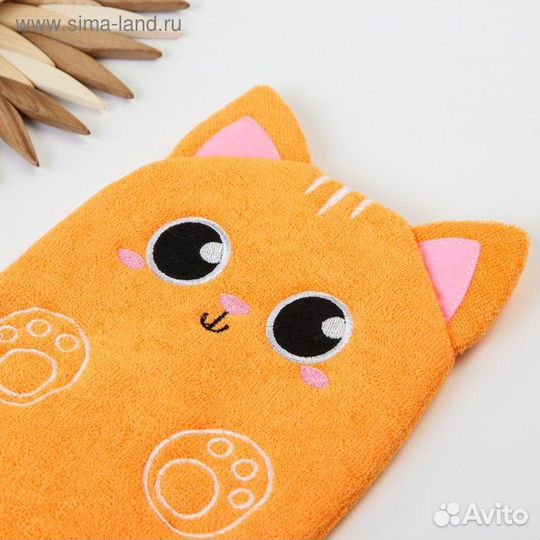Игрушка-мочалка для купания из махры Котик