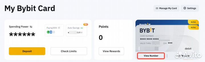 Карта Bybit виртуальная