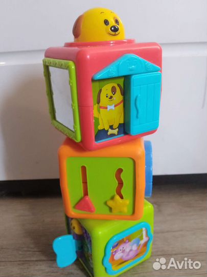 Развивающие кубики baby go пирамидка + мякиши 6 шт