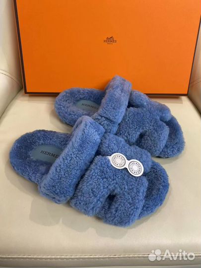 Босоножки с мехом женские Hermes